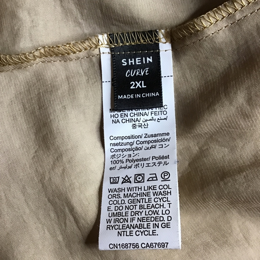 SHEIN Gold Long Sleeve Tiered Dress Plus 2X Formal - Picture 5 of 13